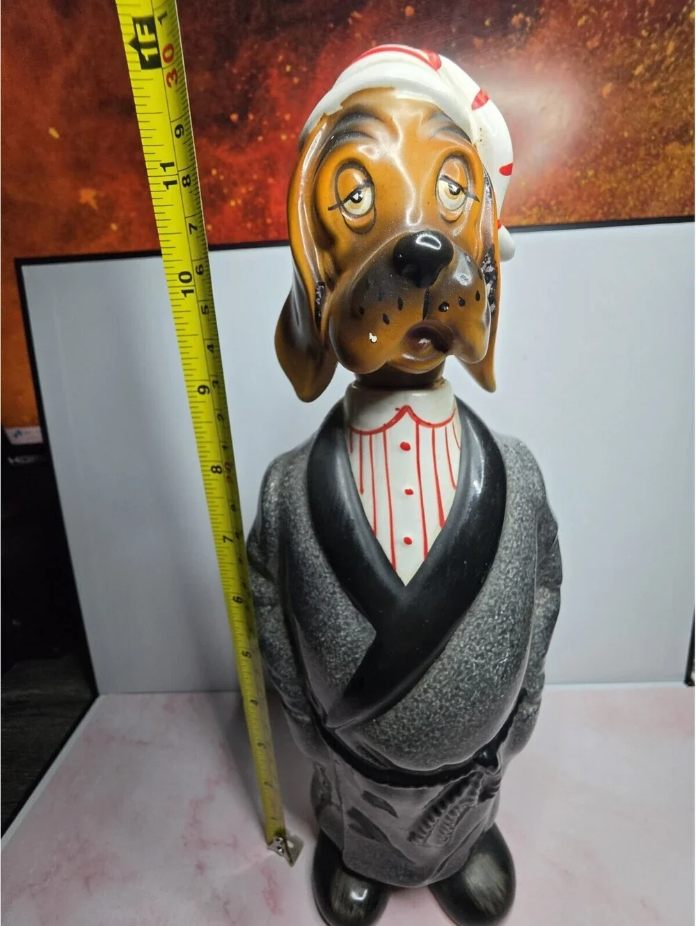 Vtg RARE Shields Fifth Avenue Japan Hangover Basset Hound Dog Decanter Figurine